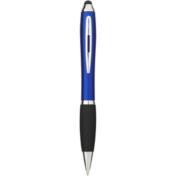 Penna a sfera colorata con stylus e impugnatura nera Nash