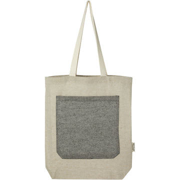 Tote bag in cotone riciclato da 150 g/m² con tasca frontale Pheebs - 9L