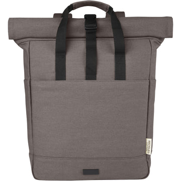 Zaino rolltop per portatile da 15" in canvas riciclato certificato GRS Joey - 15L